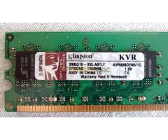 Kingston DDR2 PC2-6400 800MHz 2×1GB (2GB) CL5 KVR800D2N5/1G